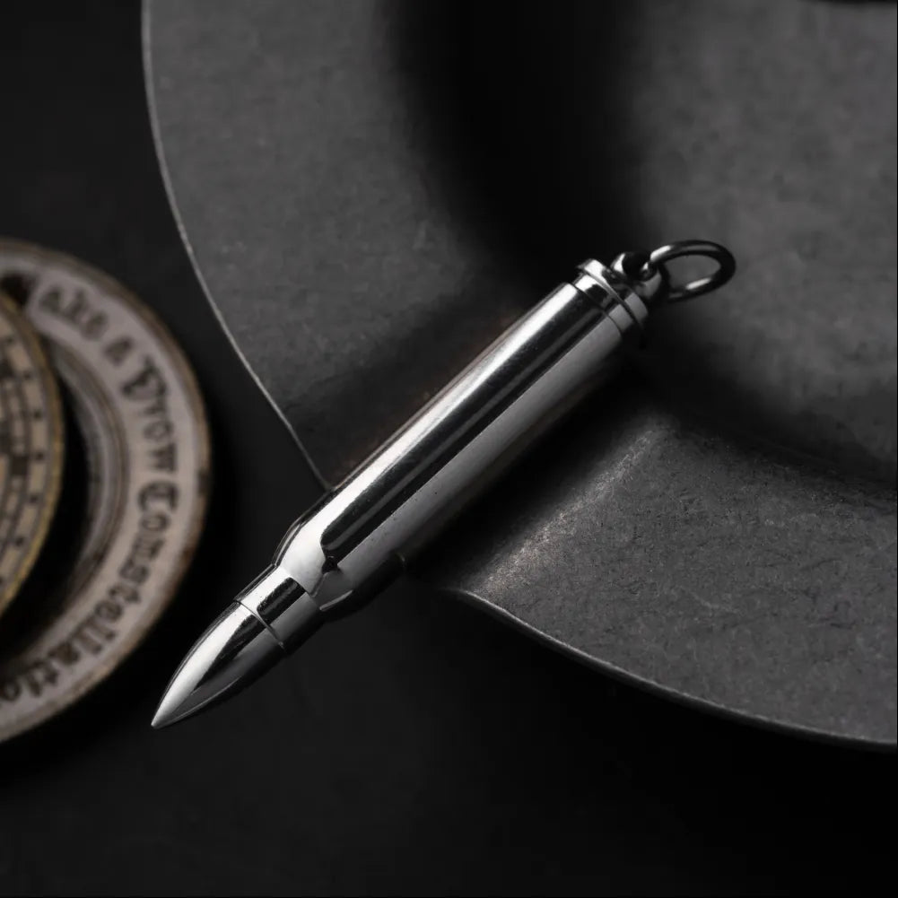 Bullet Shaped Pendant Gold Tone Details 06