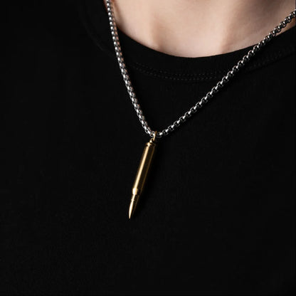 Bullet Shaped Pendant Gold Tone Details 08