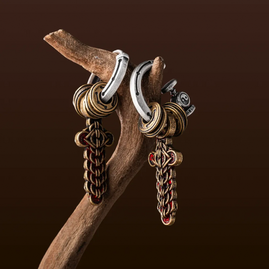 Coin Sword Talisman Earrings