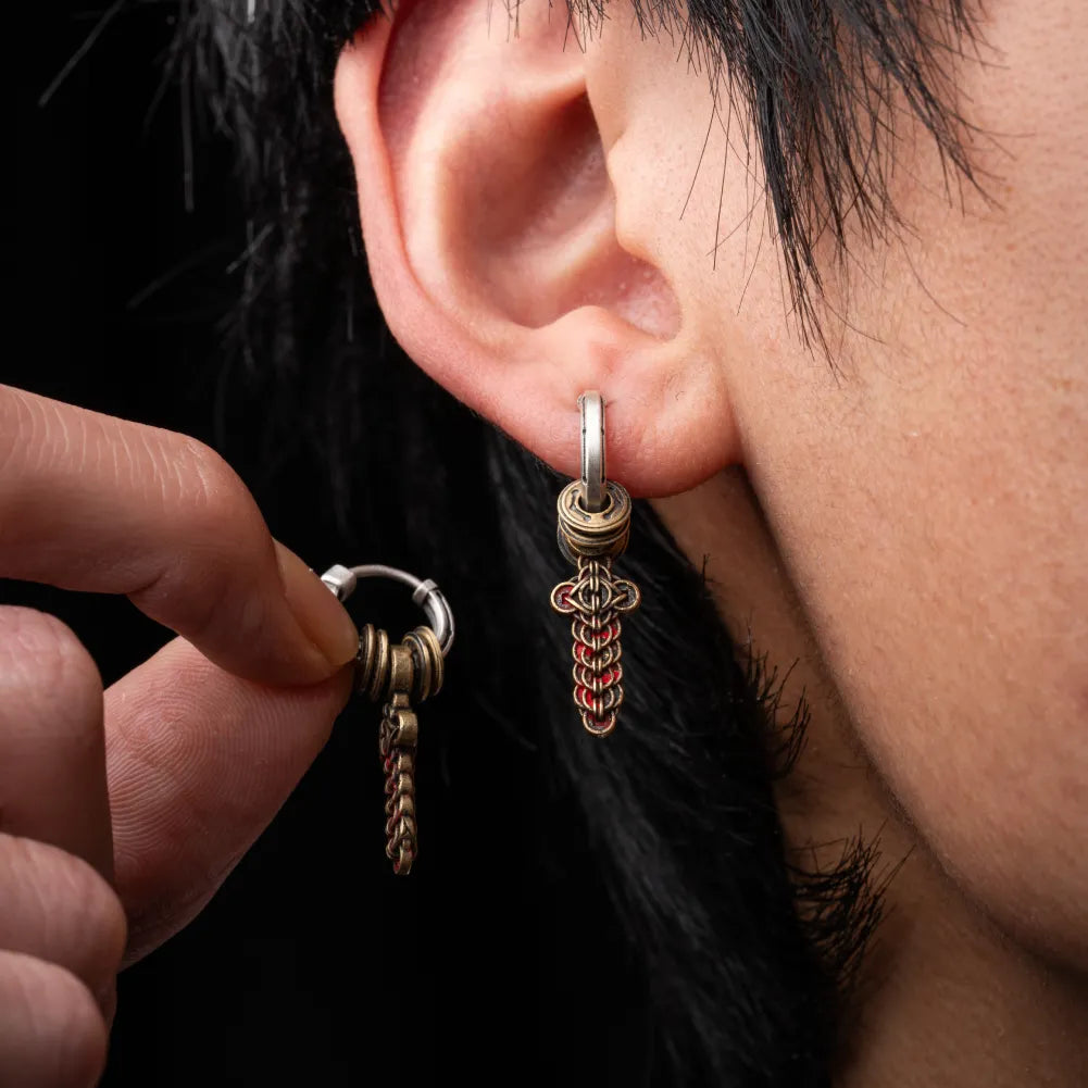 Coin Sword Talisman Earrings