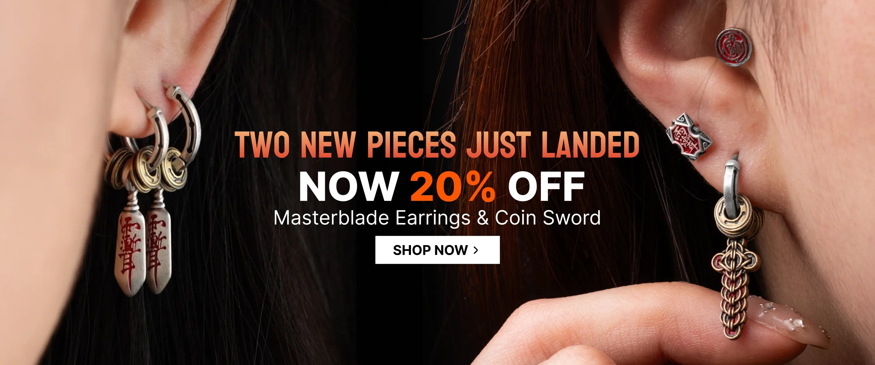 Coin Sword Talisman Earrings