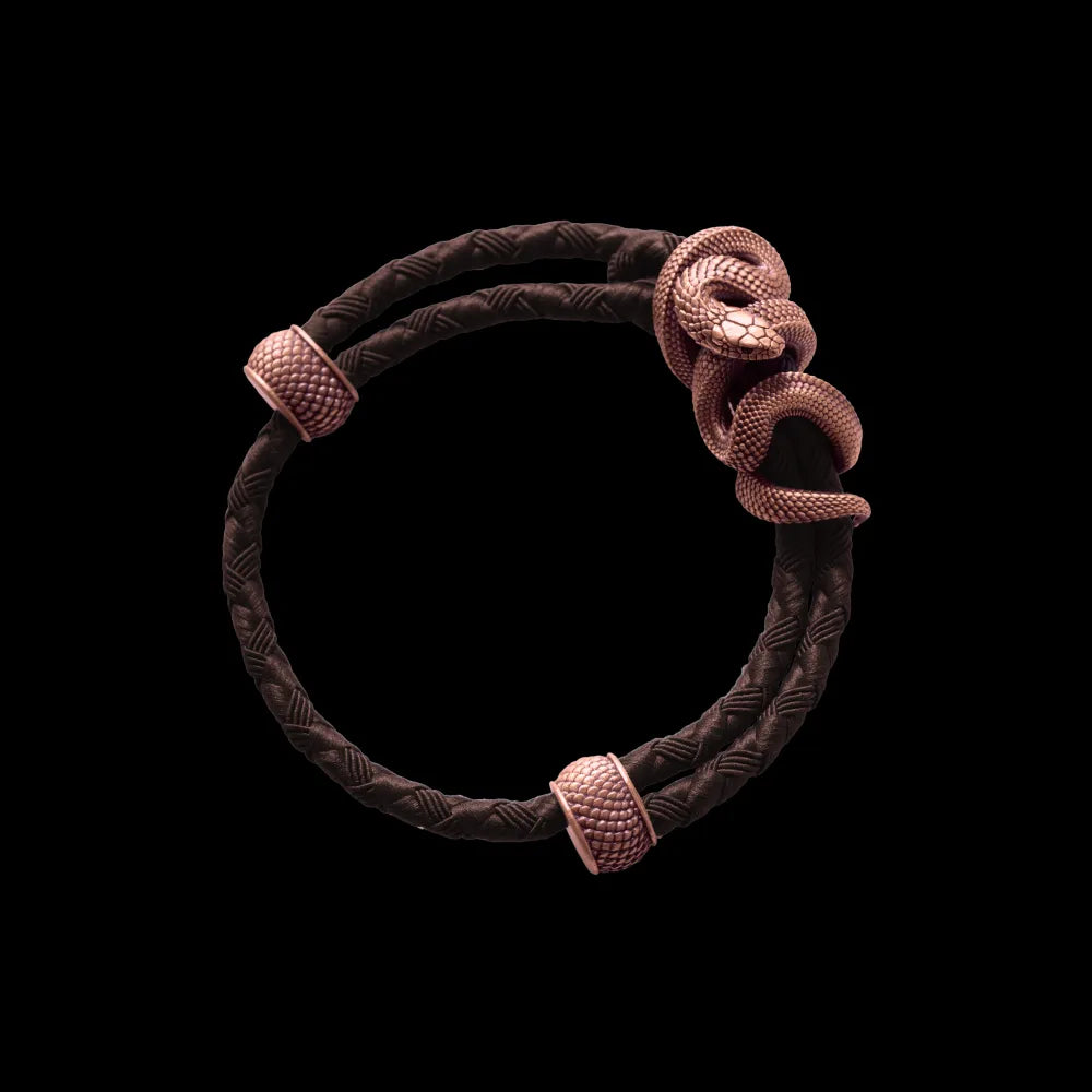 Copper Black Mamba Rope Bracelet Braided Rope Coffee