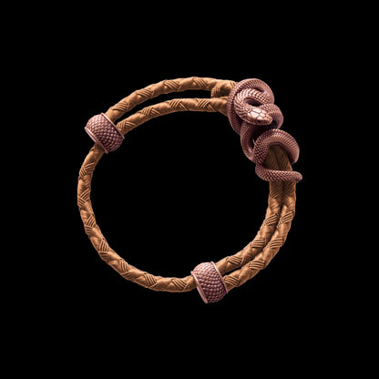 Copper Black Mamba Rope Bracelet Braided Rope Dark Beige