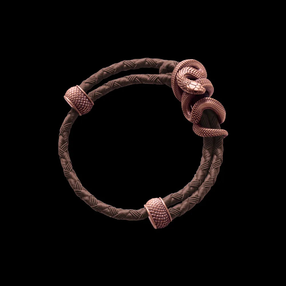 Copper Black Mamba Rope Bracelet Braided Rope Dark Brown