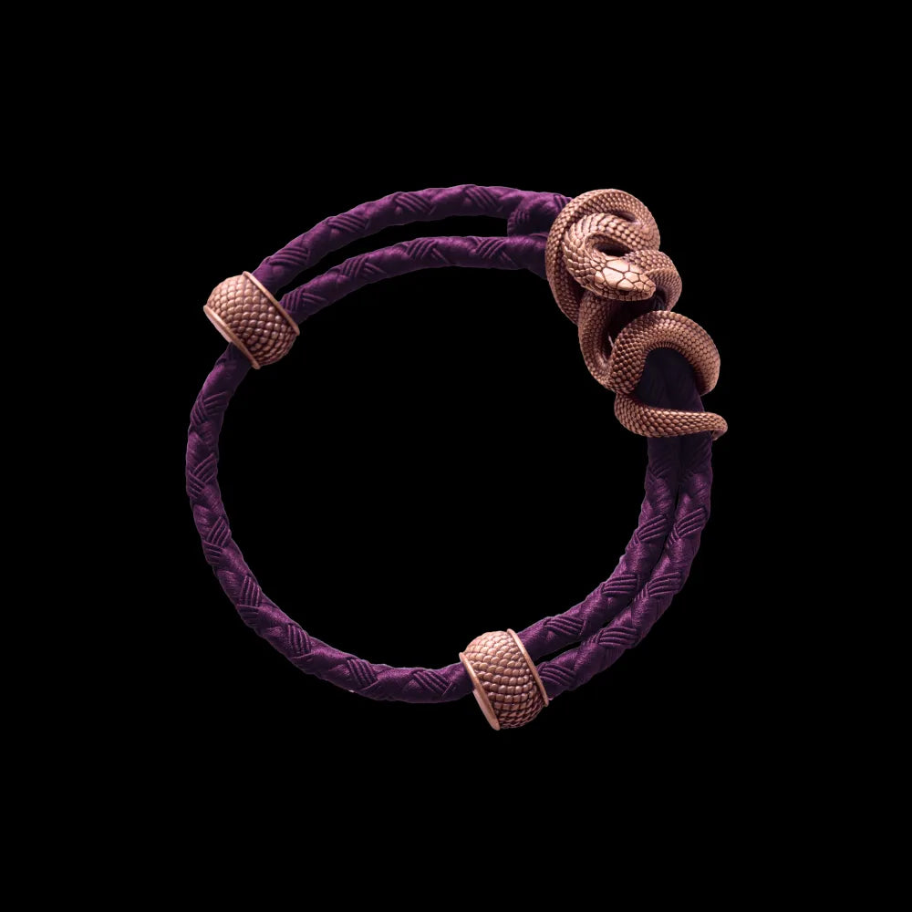 Copper Black Mamba Rope Bracelet Braided Rope Dark Purple