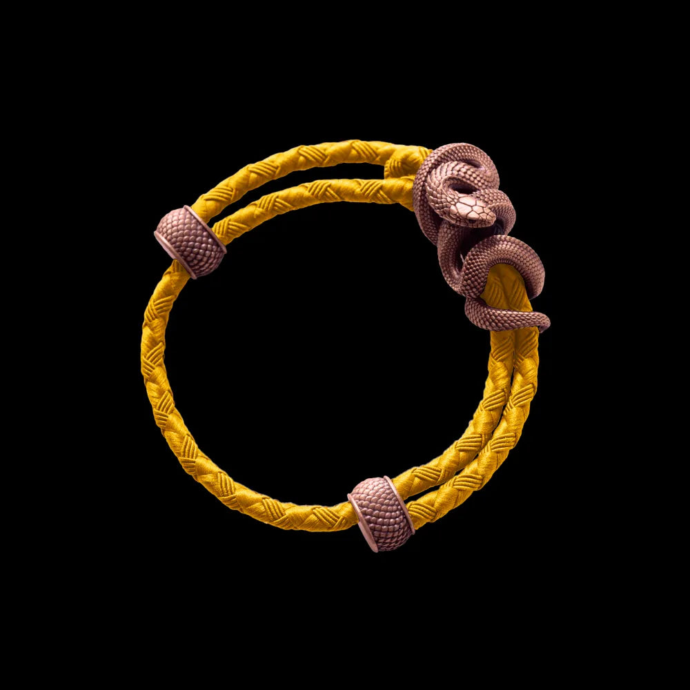Copper Black Mamba Rope Bracelet Braided Rope Gold