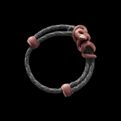 Copper Black Mamba Rope Bracelet Braided Rope Gray