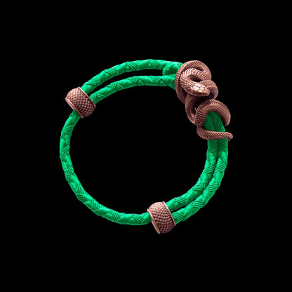 Copper Black Mamba Rope Bracelet Braided Rope Green