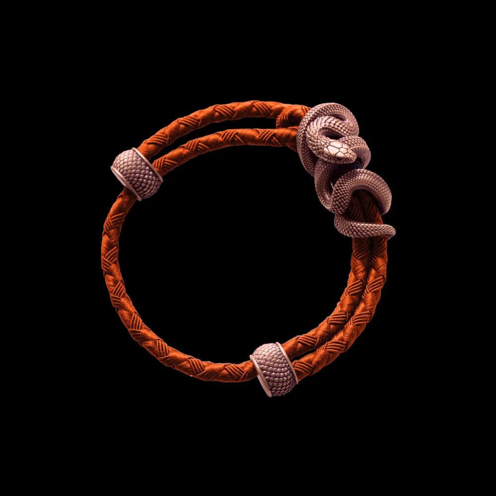 Copper Black Mamba Rope Bracelet Braided Rope Light Brown