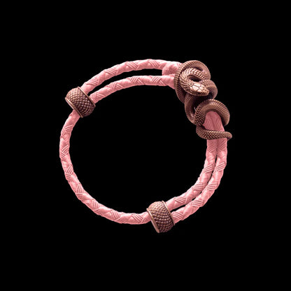 Copper Black Mamba Rope Bracelet Braided Rope Light Pink