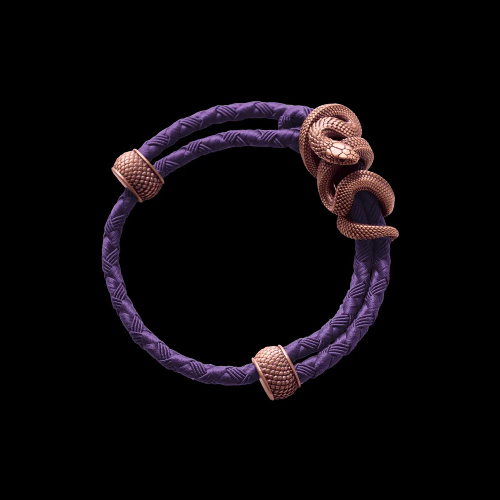Copper Black Mamba Rope Bracelet Braided Rope Purple