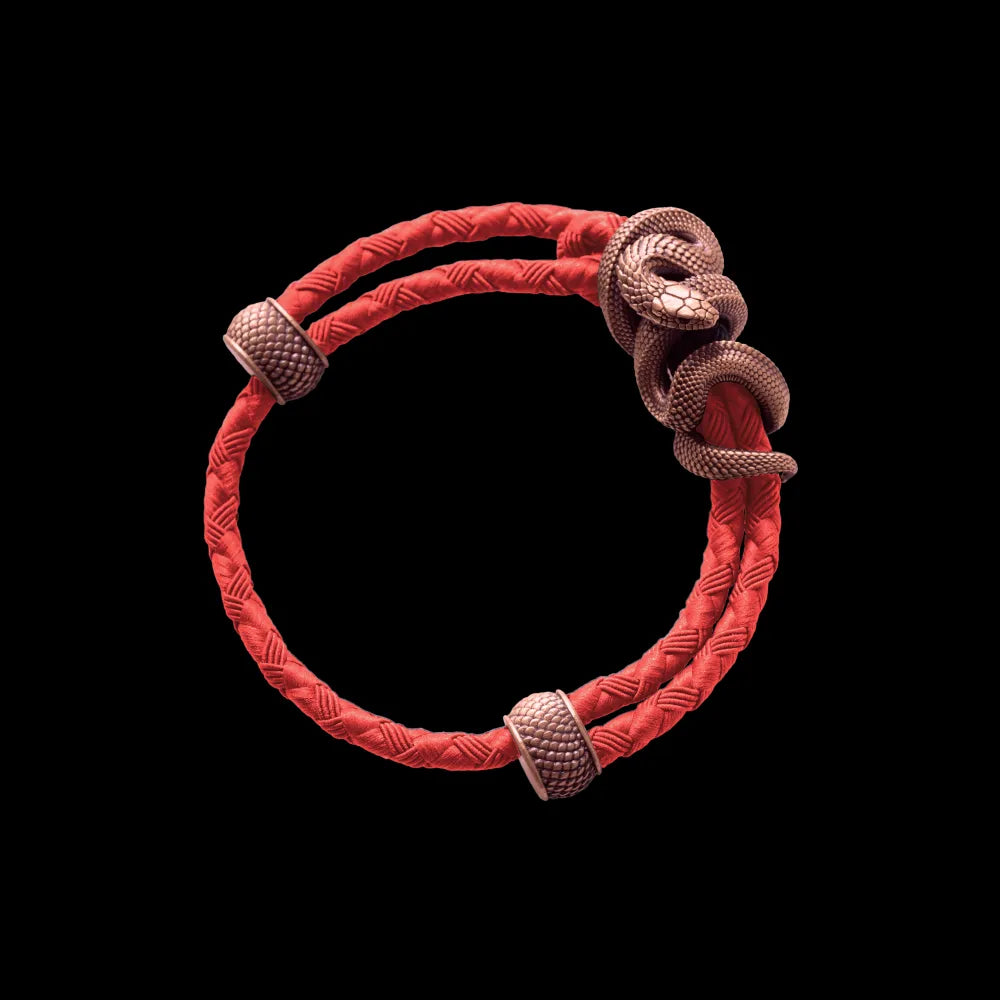 Copper Black Mamba Rope Bracelet Braided Rope Watermelon Red
