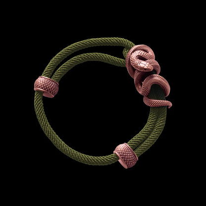 Copper Black Mamba Rope Bracelet Milan Rope Army Green