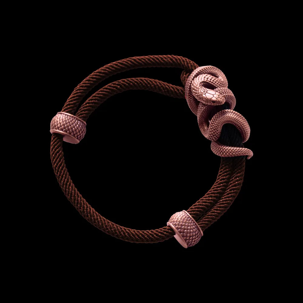 Copper Black Mamba Rope Bracelet Milan Rope Coffee