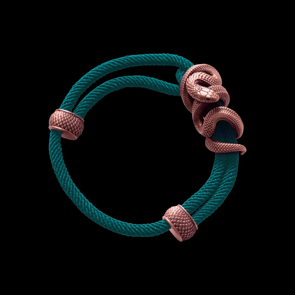 Copper Black Mamba Rope Bracelet Milan Rope Dark Green