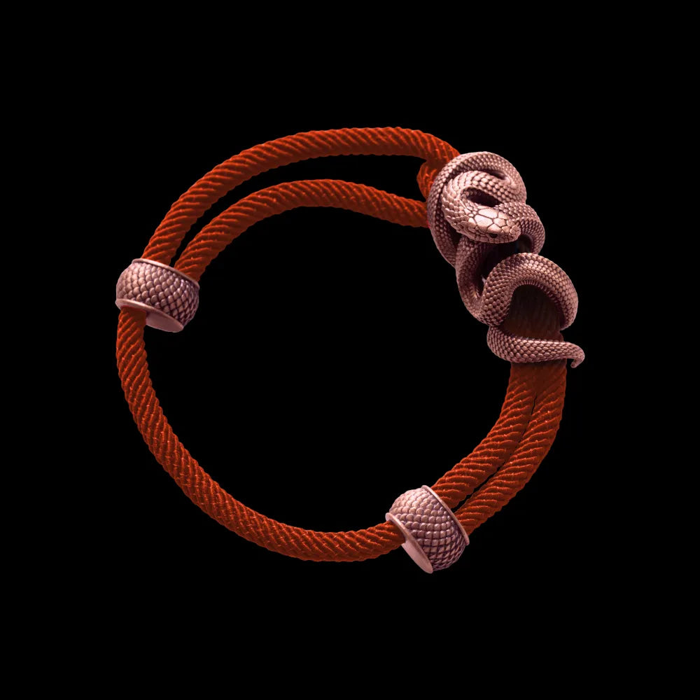 Copper Black Mamba Rope Bracelet Milan Rope Dark Orange