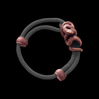 Copper Black Mamba Rope Bracelet Milan Rope Gray