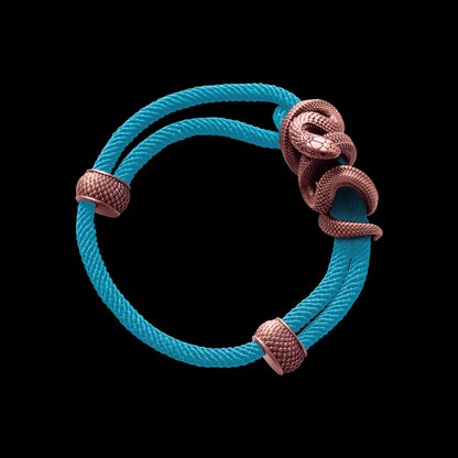 Copper Black Mamba Rope Bracelet Milan Rope Light Blue