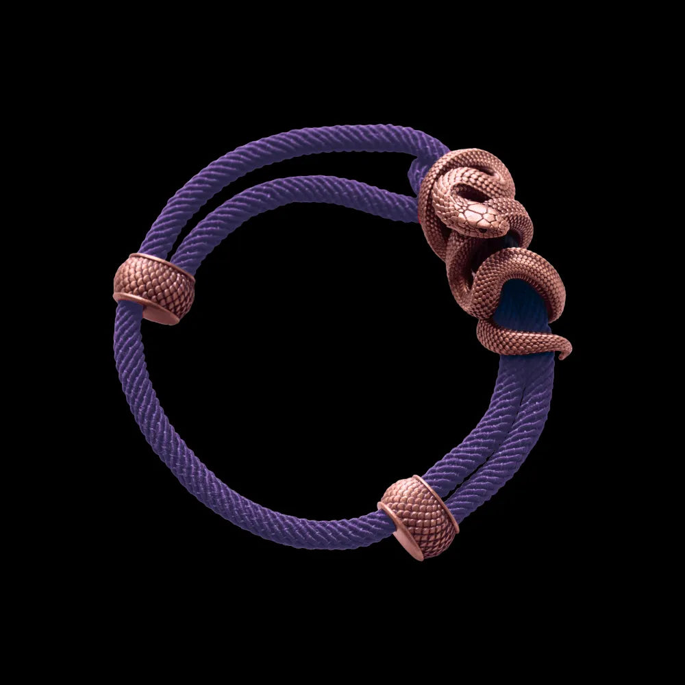 Copper Black Mamba Rope Bracelet Milan Rope Purple