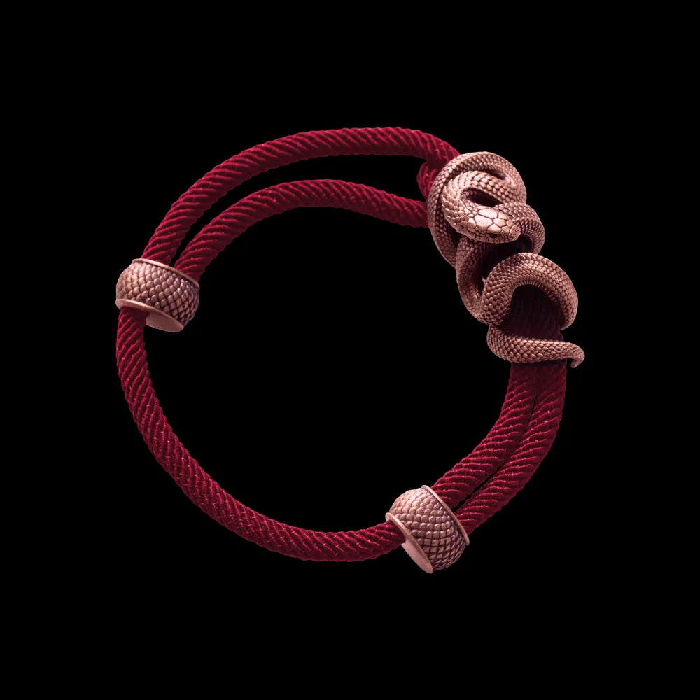 Copper Black Mamba Rope Bracelet Milan Rope Red Velvet