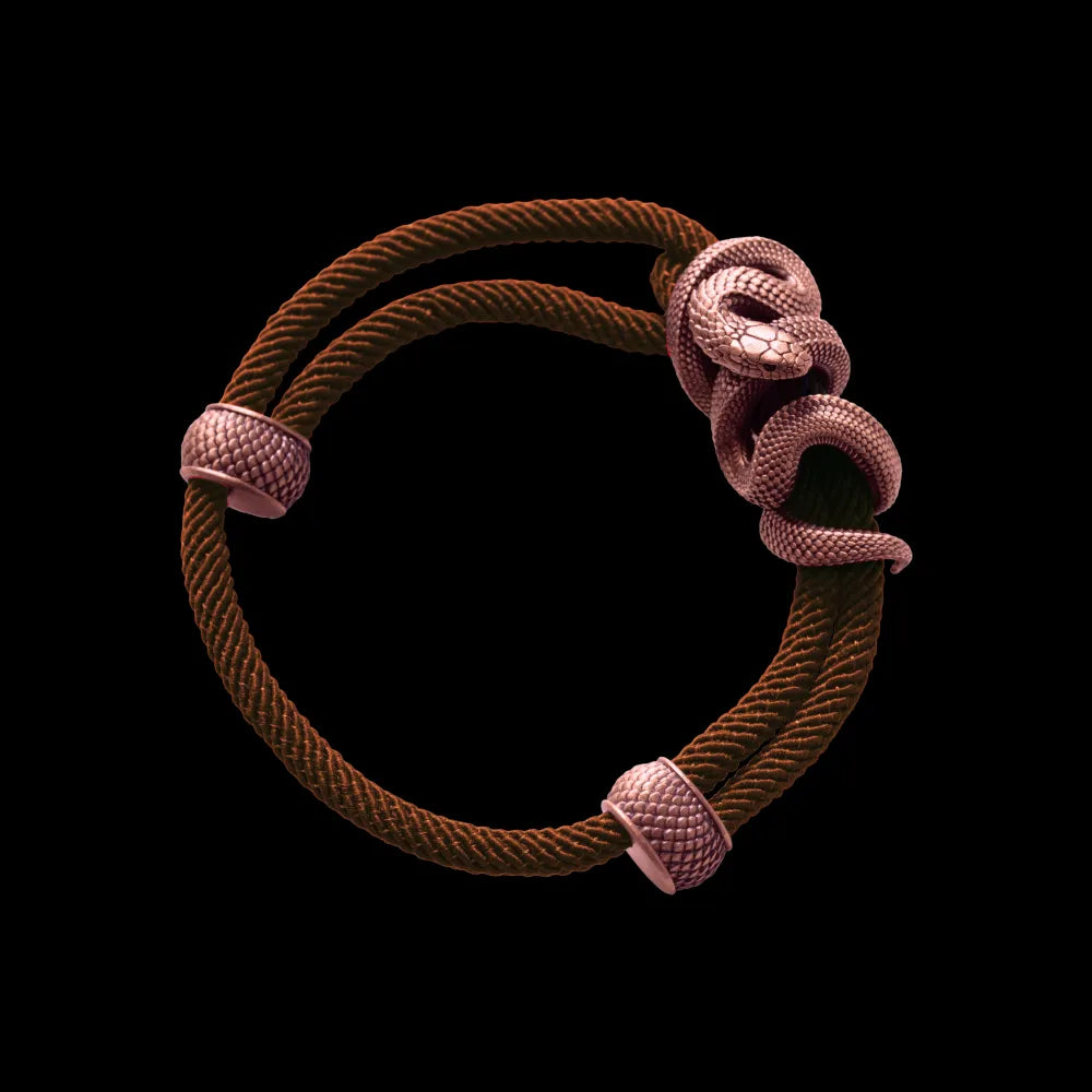 Copper Black Mamba Rope Bracelet Milan Rope Reddish Brown