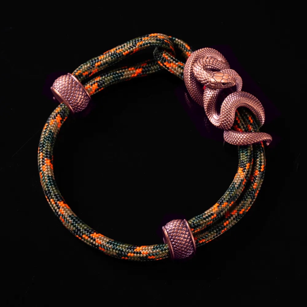 Copper Black Mamba Rope Bracelet Paracord Braided Assault Camo