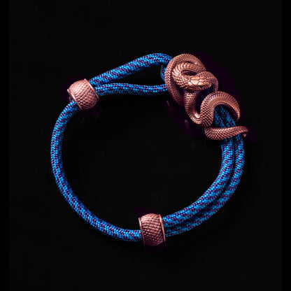 Copper Black Mamba Rope Bracelet Paracord Braided BlueViolet Twist