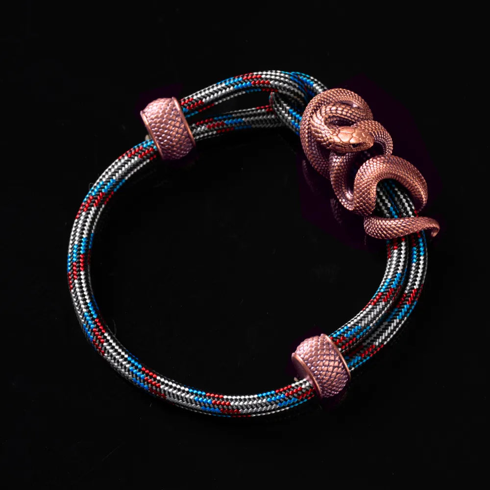 Copper Black Mamba Rope Bracelet Paracord Braided Captain Blue