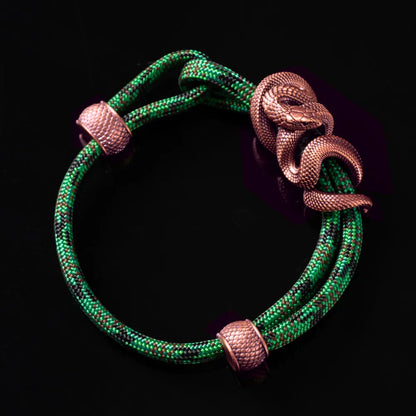 Copper Black Mamba Rope Bracelet Paracord Braided Forest Tale