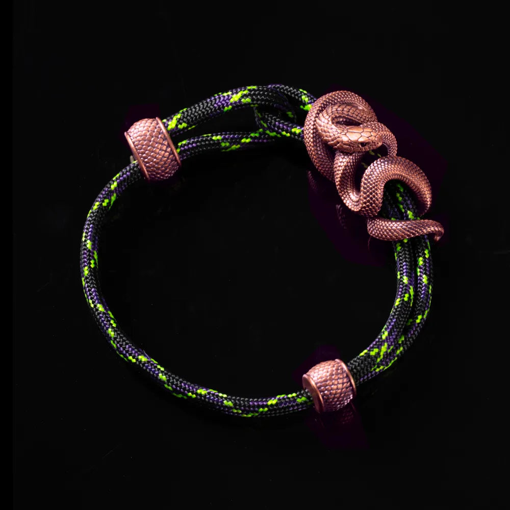 Copper Black Mamba Rope Bracelet Paracord Braided Phantom Purple