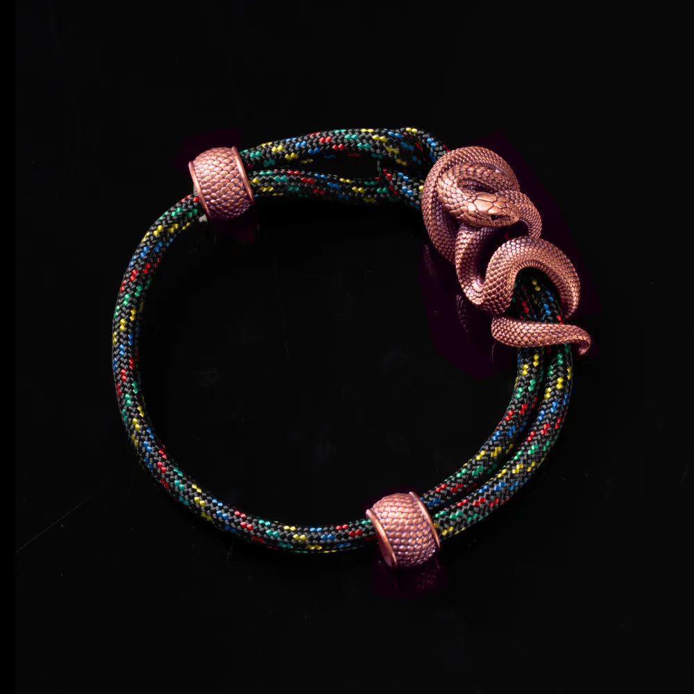 Copper Black Mamba Rope Bracelet Paracord Braided Pixel Play