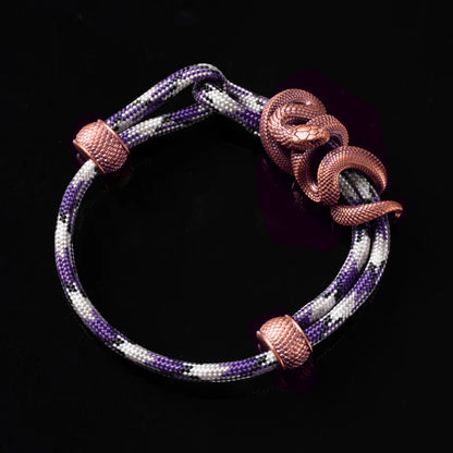 Copper Black Mamba Rope Bracelet Paracord Braided Plasma Glow
