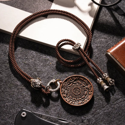 Copper Nine Palaces Bagua Talisman Pendant Details 01