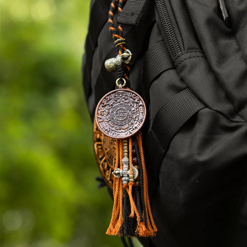 Copper Nine Palaces Bagua Talisman Pendant Details 06