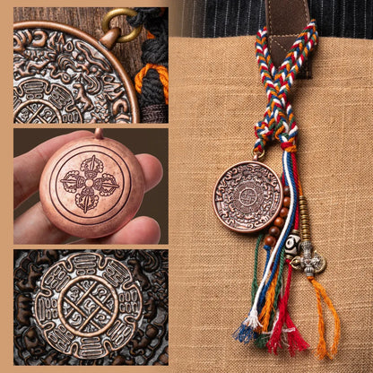 Copper Nine Palaces Bagua Talisman Pendant Details 07