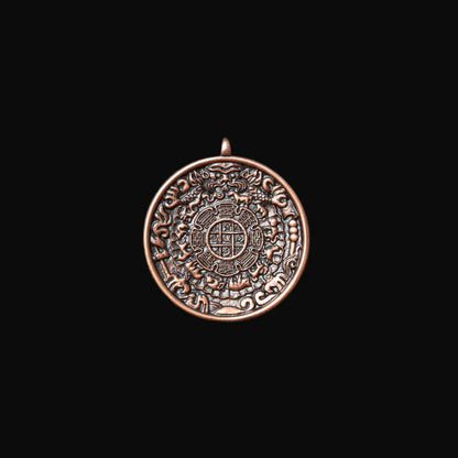 Copper Nine Palaces Bagua Talisman Pendant