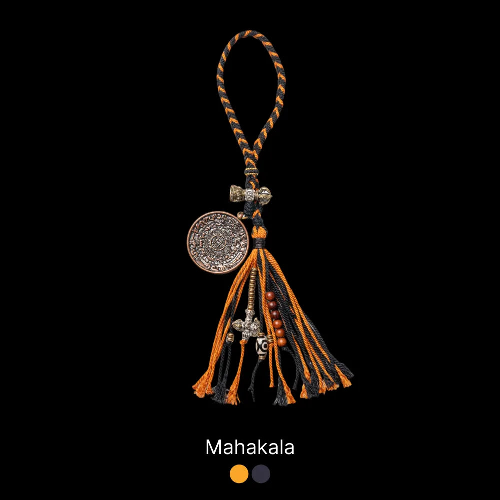 Copper Nine Palaces Bagua Talisman Pendant Mahakala Style