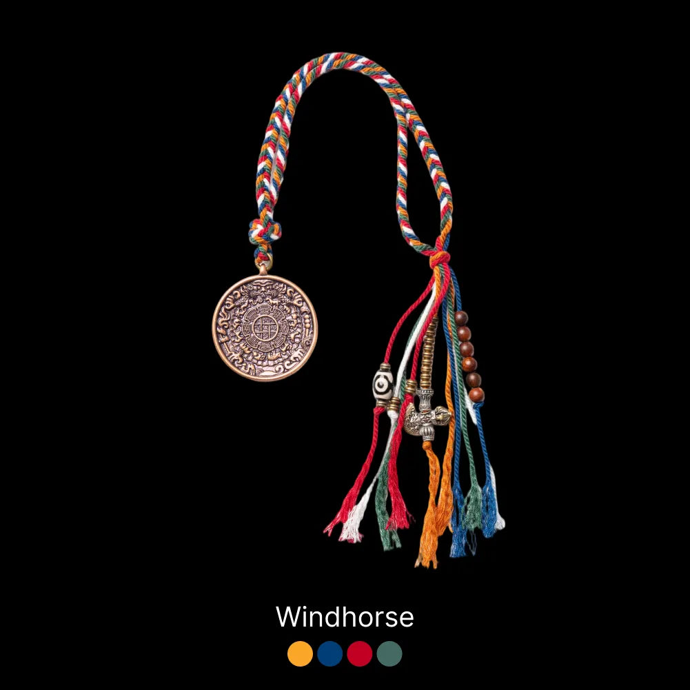 Copper Nine Palaces Bagua Talisman Pendant Windhorse Style