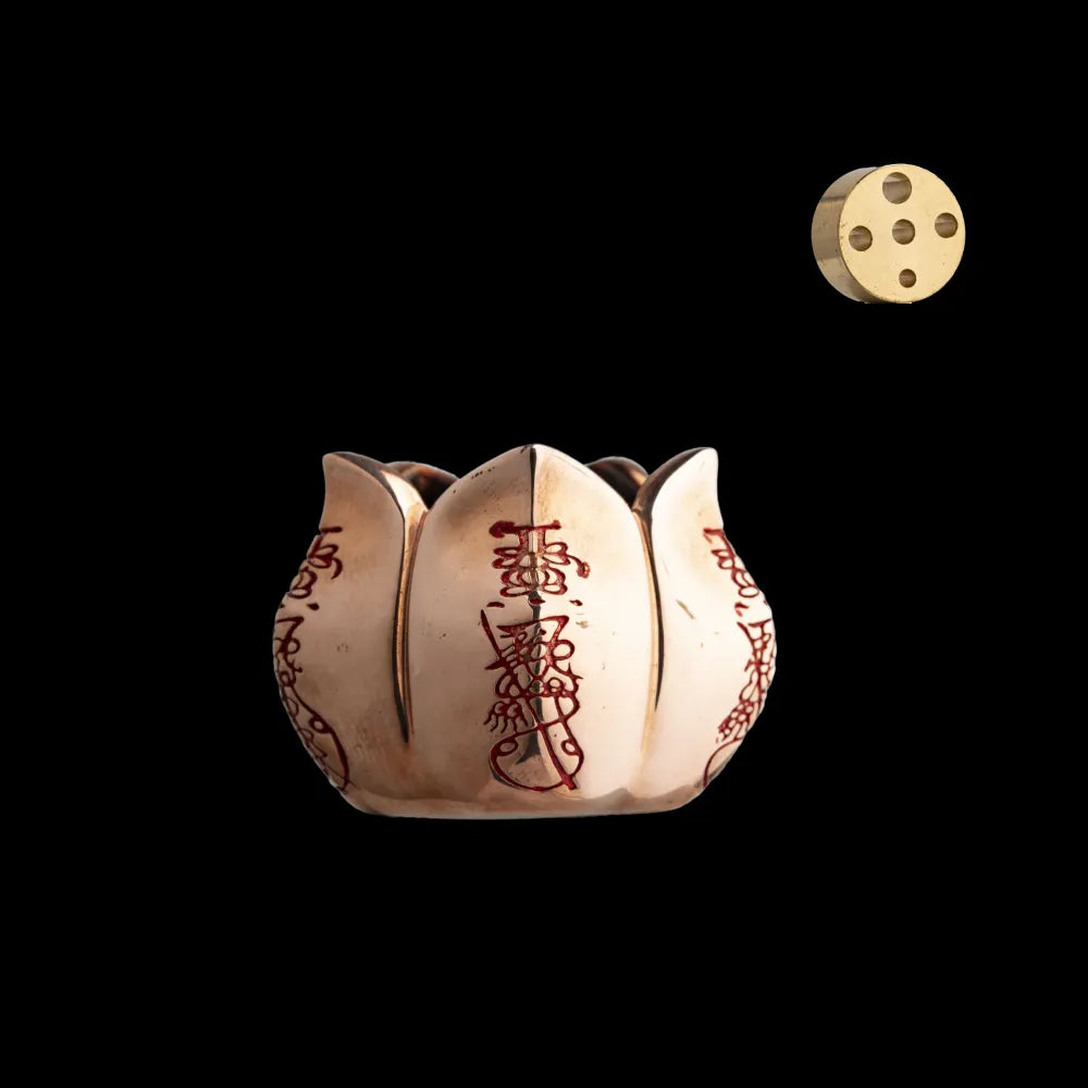Copper Wealth Lotus Incense Holder Details