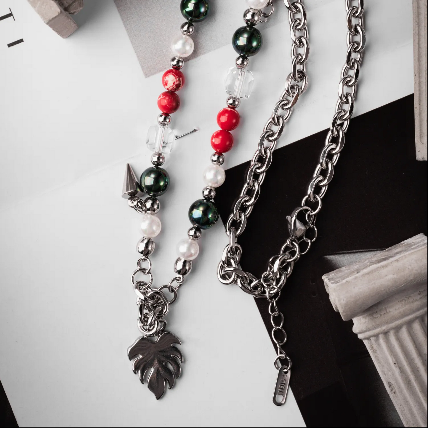 Crimson Forest Charm Necklace Details 05