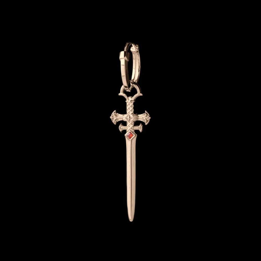 Crimson Sovereign Earrings in 14K Gold