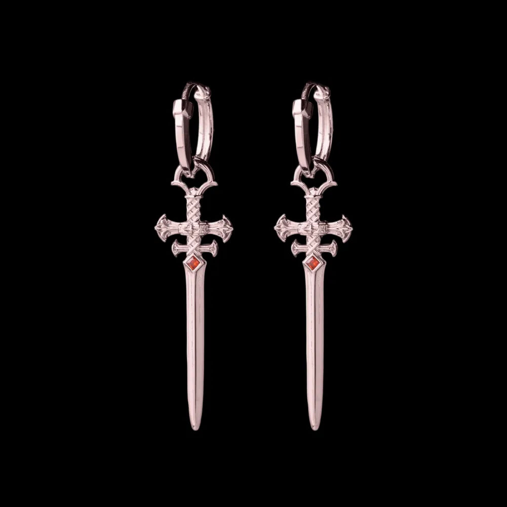 Crimson Sovereign Earrings in 14K Rose Gold