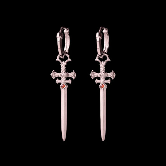 Crimson Sovereign Earrings in 14K Rose Gold