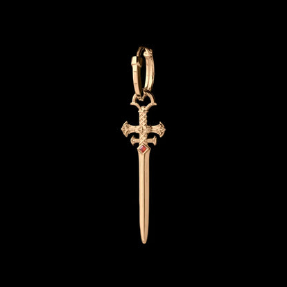 Crimson Sovereign Earrings in 18K Gold
