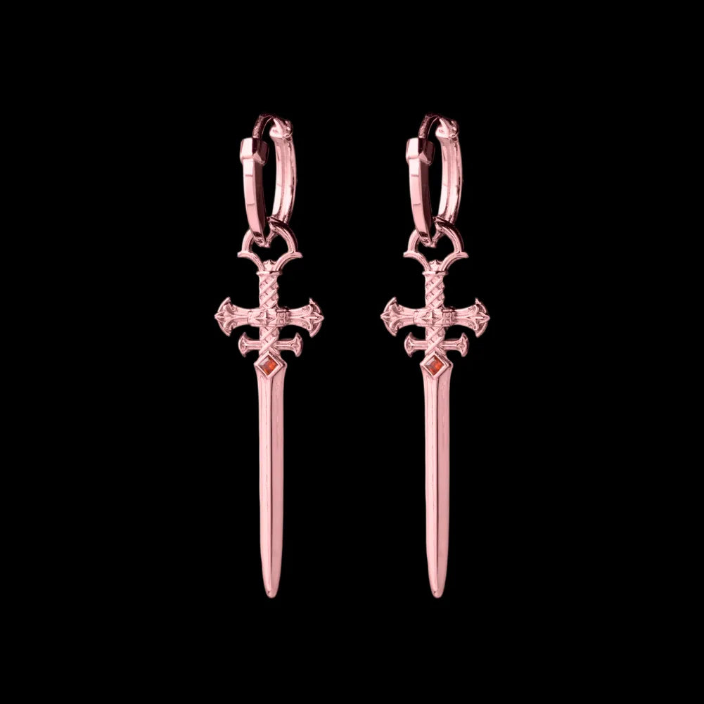 Crimson Sovereign Earrings in 18K Rose Gold