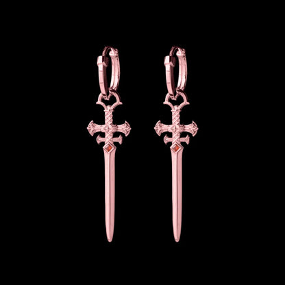 Crimson Sovereign Earrings in 18K Rose Gold
