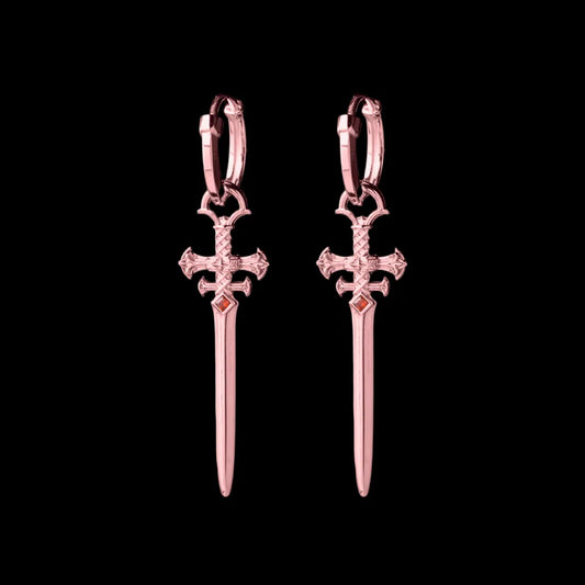 Crimson Sovereign Earrings in 18K Rose Gold
