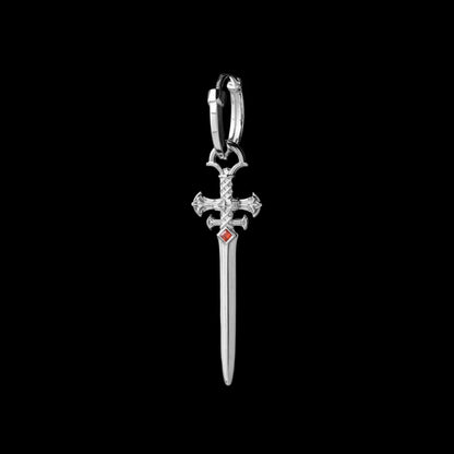 Crimson Sovereign Earrings in 18K White Gold