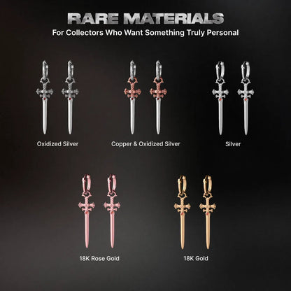 Crimson Sovereign Earrings in 24K Gold Plated Brass & 18K White Gold Plated Silver