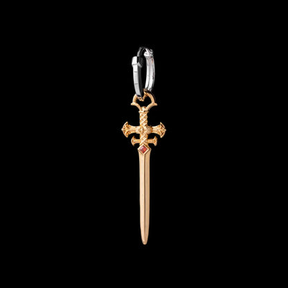 Crimson Sovereign Earrings in 24K Gold Plated Brass & 18K White Gold Plated Silver